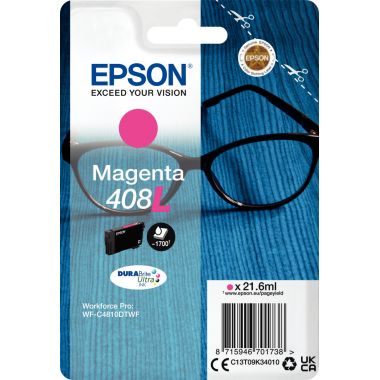 Epson LUNETTES / 408XL cartouche jet d'encre magenta haute capacité authentique (T09K340)