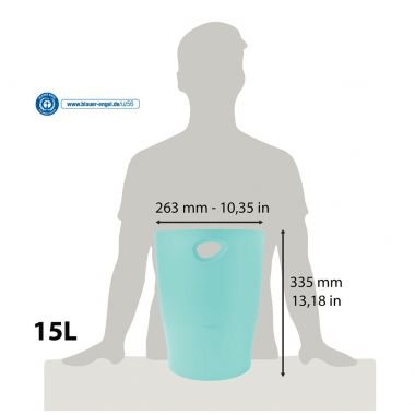 Corbeille à papier ECOBIN 15L vert pastel