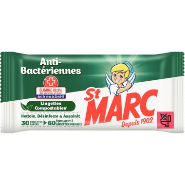 Paquet de 30 lingettes ST MARC antibactériennes