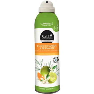 Boldair - Aérosol 250ml désodorisant compressé fleur d'oranger bergamote