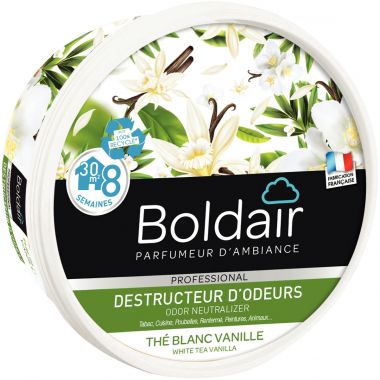 Boite gel destructeur d'odeurs BOLDAIR thé blanc vanille