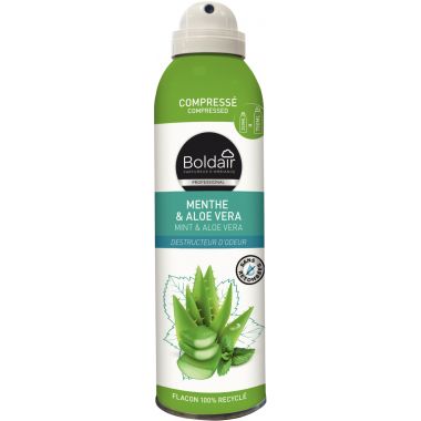 Boldair - Aérosol 250ml désodorisant compressé menthe aloé vera