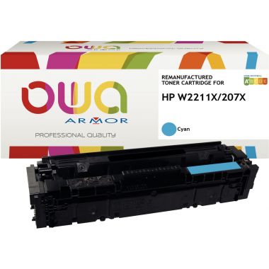 OWA Armor cartouche laser cyan Haute capacité compatible HP 207X (W2211X)