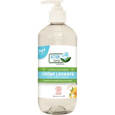 Flacon pompe 500ml crème lavante miel fleur d'oranger