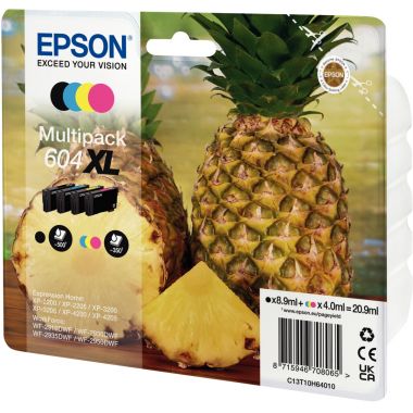 Epson ANANAS / 604XL cartouche jet d'encre noire, cyan, magenta et jaune haute capacité authentique (T10G640)