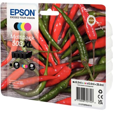 Epson PIMENT / 503XL cartouche jet d'encre noire, cyan, magenta et jaune haute capacité authentique (T09R640)