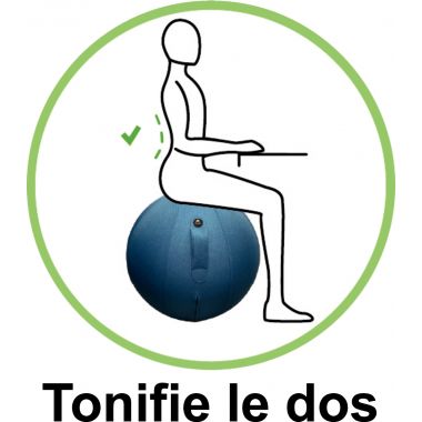 Ballon d'assise ergonomique bleu