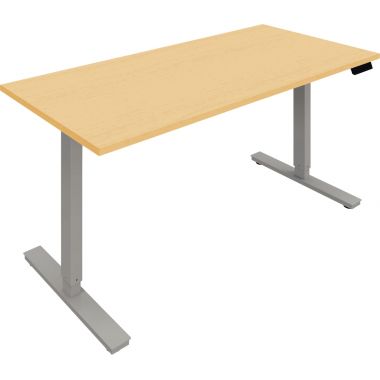 Bureau individuel Slade L160xP80cm plateau érable/piètement alu