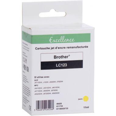 Excellence cartouche jet d'encre jaune compatible Brother CUPCAKE (LC123Y)