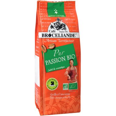 Paquet de 250g café moulu Passion bio