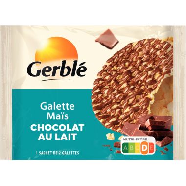 Lot de 56 paquets de 2 galettes GERBLE chocolat maïs