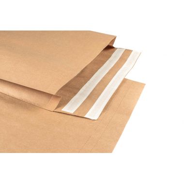 Paquet de 10 pochettes aller/retour kraft 300x370mm soufflet 80mm bandes siliconées