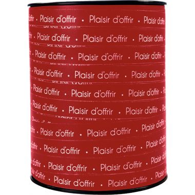 Bobine de bolduc Plaisir d'offrir 250m x 10mm couleur coloris rouge et blanc