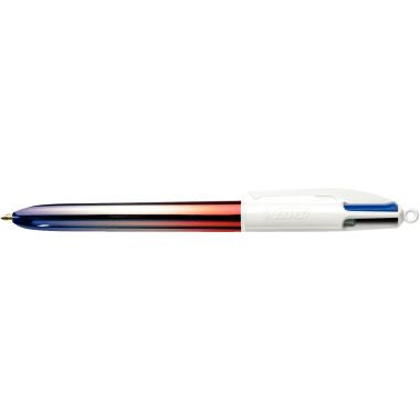 Stylo bille 4 couleurs gradient bleu blanc rouge