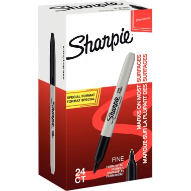 Boîte de 24 marqueurs Sharpie pointe fine noir