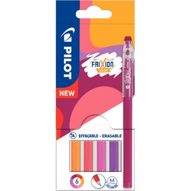 Pilot - Pochette de 6 stylos rollers frixion ball stick tons chauds - 3131910431343