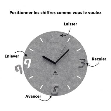 Horloge murale ronde PET recyclé diamètre 30cm