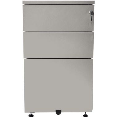 Caisson hauteur bureau professionnel P80 cm en métal 3 tiroirs Gris