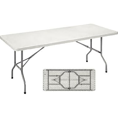 Table pliante en polypropylène L152 cm P76 cm gris