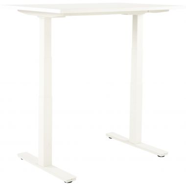 Bureau assis debout L120 cm Boost piètement Blanc plateau Blanc