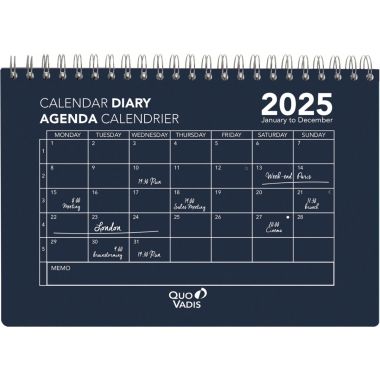 Quo Vadis - Calendrier mensuel Oslo Calendar Diary 15.5x23.8 gris - 162007Q