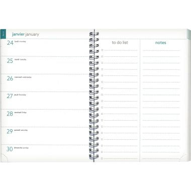 Agenda semainier All in one 15x21cm bleu