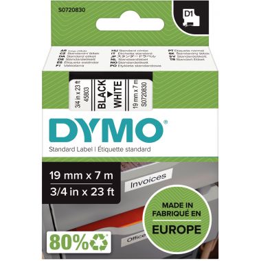 Recharge DYMO D1 19 mm x 7 m noir et blanc 19 mm