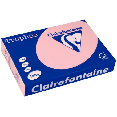 Paquet de 250 feuilles format A3 160g rose CLAIREFONTAINE TROPHEE