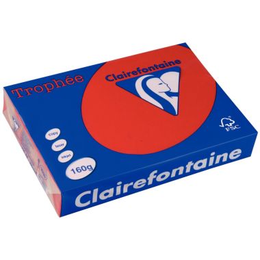 Paquet de 250 feuilles format A3 160g rouge groseille CLAIREFONTAINE TROPHEE