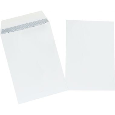 Boite de 250 pochettes blanches 229x324mm 90g bande siliconée