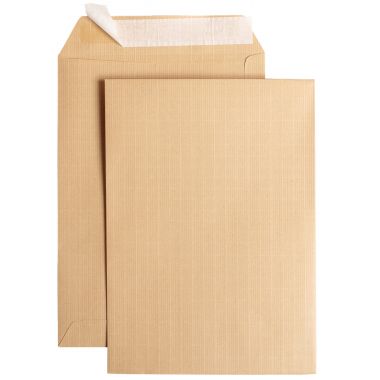 Boite de 250 pochettes kraft armé 229x324mm 130g bande siliconée