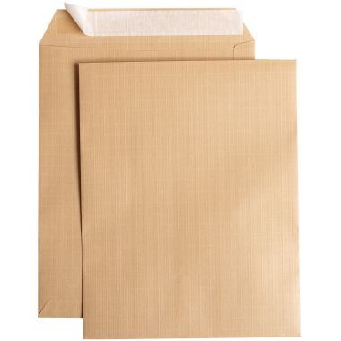 Boite de 250 pochettes kraft armé 260x330mm 130g bande siliconée