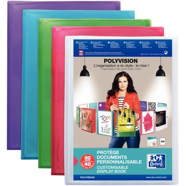 Protège-documents personnalisable POLYVISION 120 vues, coloris assortis