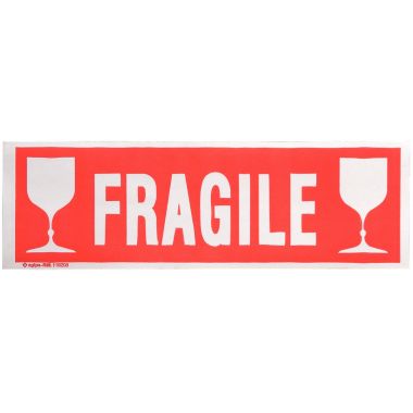 Sac de 100 étiquettes adhésives fragile 190x60mm