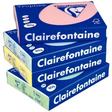 Ramette de 500 feuilles format A4 80g bleu CLAIREFONTAINE TROPHEE