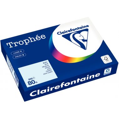 Ramette de 500 feuilles format A4 80g bleu CLAIREFONTAINE TROPHEE