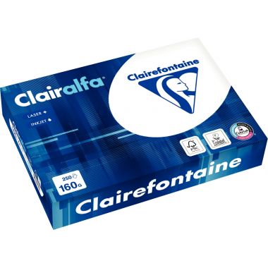 Paquet de 250 feuilles format A4 160g blanc CLAIRALFA