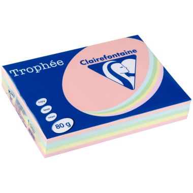 Ramette de 500 feuilles format A4 80g assortis pastel CLAIREFONTAINE TROPHEE