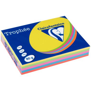 Ramette de 500 feuilles format A4 80g assortis intense CLAIREFONTAINE TROPHEE