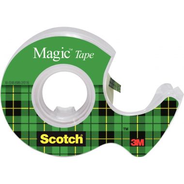 Rouleau adhésif Scotch Magic et dévidoir 19mmx7,5m