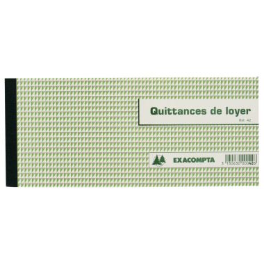 Exacompta - Carnet de 50 quittances de loyer, format 10 x 16 cm - 42E