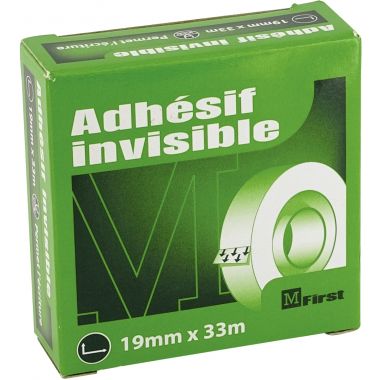 Boîte de 1 rouleau adhésif invisible 19 mmx33m à la marque M FIRST