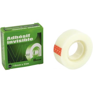 Boîte de 1 rouleau adhésif invisible 19 mmx33m à la marque M FIRST