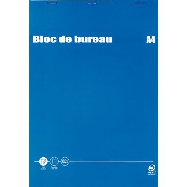 Bloc de bureau 100 feuilles, format A4, quadrillé 5x5, papier 60g