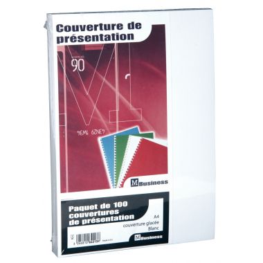 Paquet de 100 couvertures Bristol glacées 250gr blanc