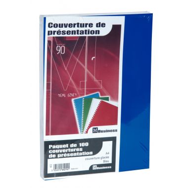 Paquet de 100 couvertures Bristol glacées 250gr bleu