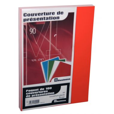 Paquet de 100 couvertures Bristol glacées 250gr rouge