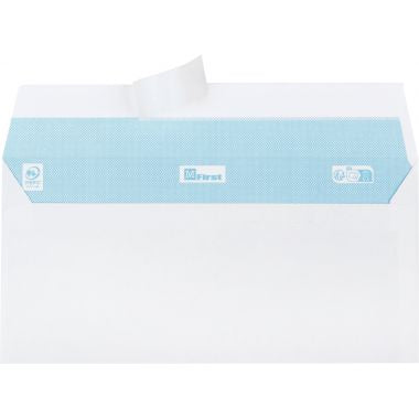 Boite de 500 enveloppes blanches 110x220mm 90g bande siliconée