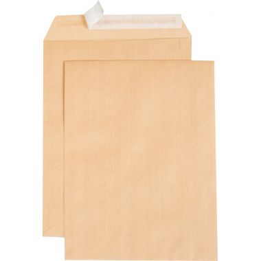 Boite de 250 pochettes kraft 250x353mm 120g bande siliconée