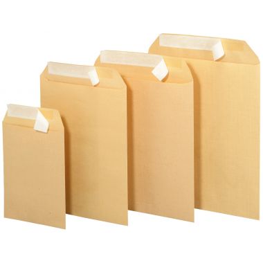 Boite de 500 pochettes kraft 162x229mm 90g autocollante